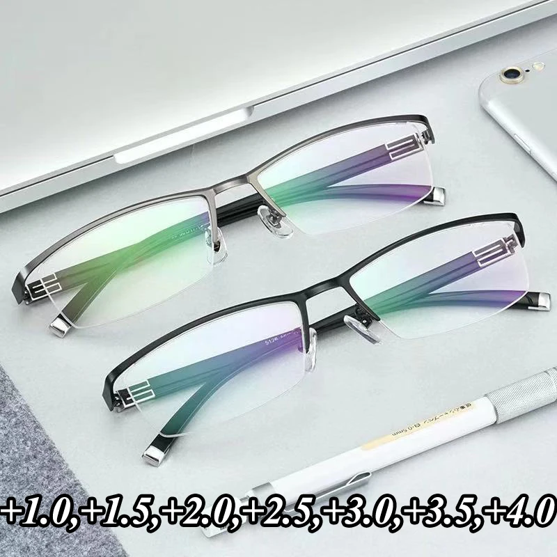 

Presbyopic Glasses Men Women Progressive Farsigthed Eyeglasses Blue Light Blocking Business Bifocal Eyewear Diopter +1.0 To +4.0