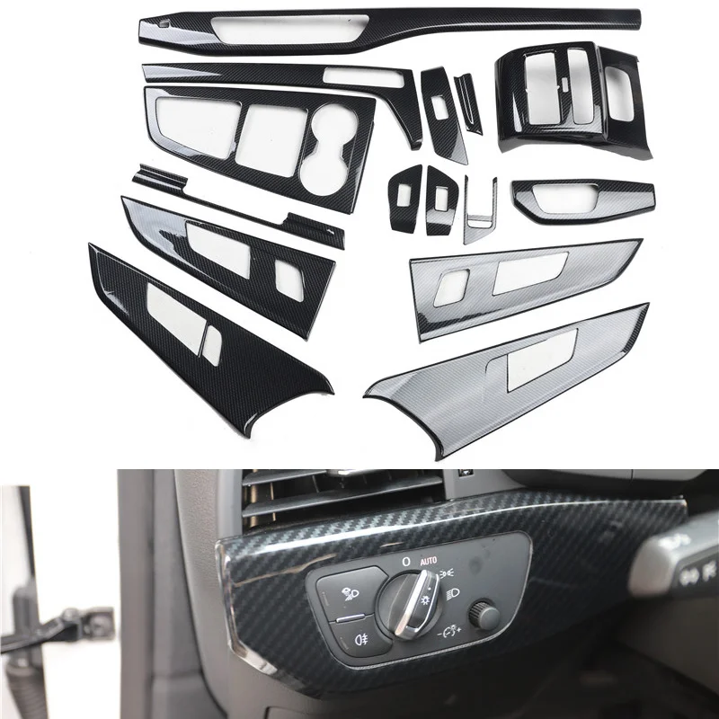 

5D Carbon Fiber Interior Modification Gear Shift Center Console Decorative Stickers For 2017 18 19 21 Audi A4