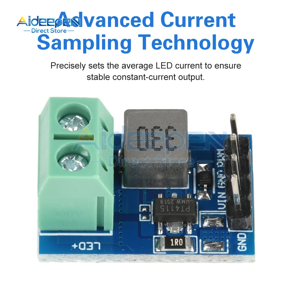 

PT4115 Модуль последовательного светодиодного драйвера постоянного тока 1–10 В, вход 5–32 В, поддержка аналогового затемнения и ШИМ-затемнения для светодиодных лент
