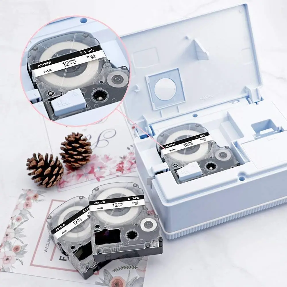 6 упаковок совместимая лента для этикеток Epson SS12KW 12 мм 1/2 дюйма LC-4WBN LK-4WBN LK принтера