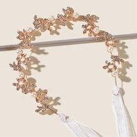 bridal gold silver color flower pearl ribbon hairband headband women headpiece tiara wedding bridal hair jewelry accessory