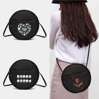 womens round messenger casual crossbody shoulder bag teeth pattern mini phone purse bags shopping handbag female messenger bag