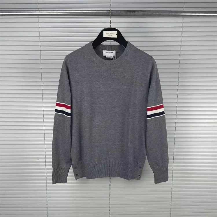 TB Tom осень/зима новый двусторонний шерстяной свитер с круглым вырезом и длинными