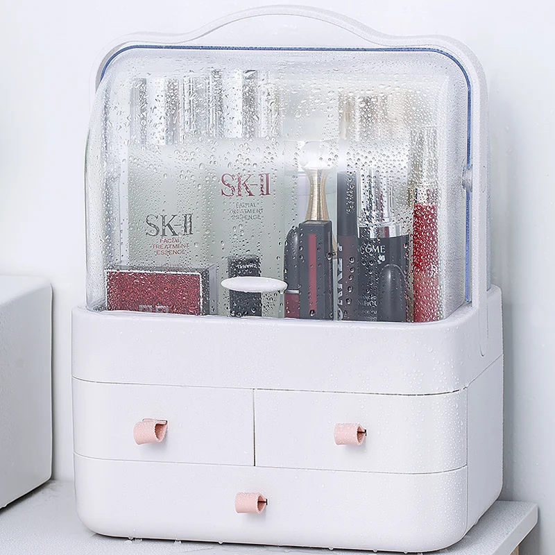 Makeup Storage Box Jewelry Organizing Box Skincare Shelf Dustproof Desktop Cosmetic Storage Box