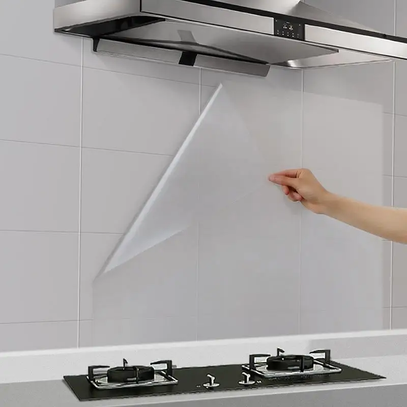 

Kitchen Clear Glossy Self Adhesive Oil-Proof Water-Proof Sticker Heat-resistant Removable Transparent Hood Anti-oil Wall Sticker