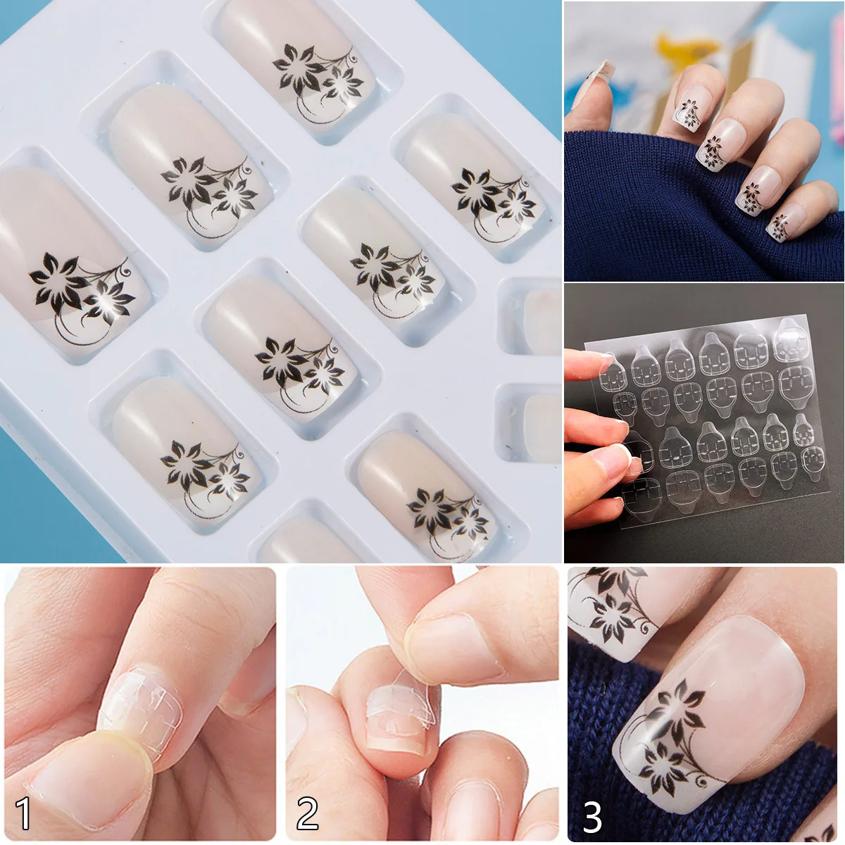 

(Купите 2 коробки или более, чтобы сэкономить на доставке) 24 шт./коробка нажимайте накладные ногти дизайн ногтей Наклейка в комплекте