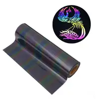 Heat Transfer Vinyl 10 Meters Rainbow Reflective HTV Vinyl Roll Iron On For T-shirts Decor Film DIY Fabric Easy To Cut And Weed