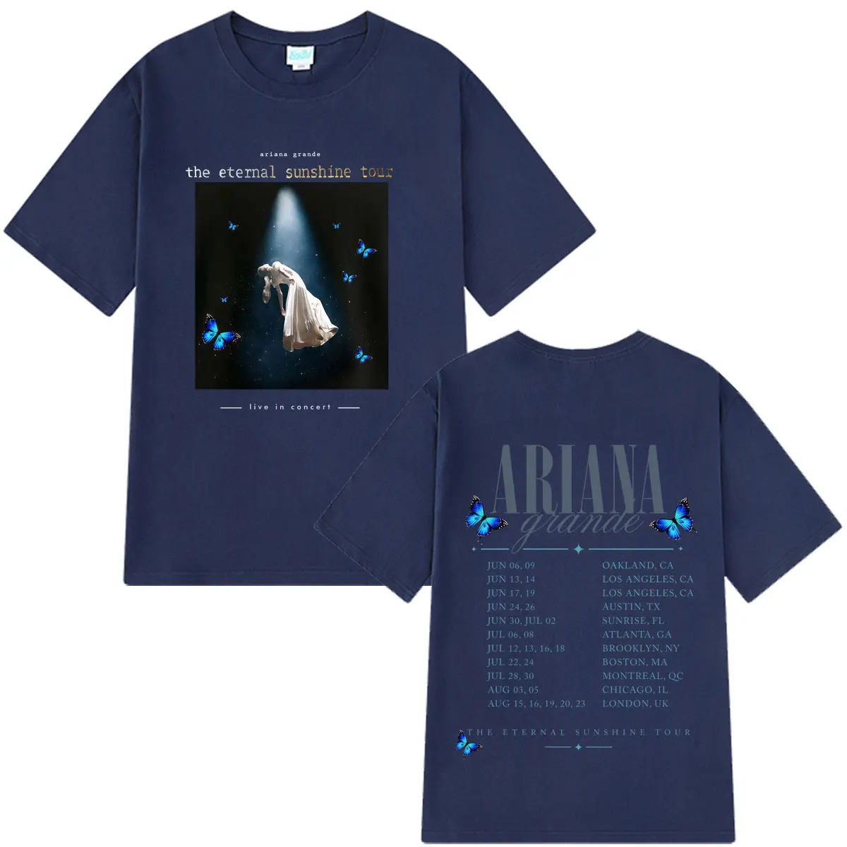 Фото Футболка с графическим принтом Ariana Grande Eternal Sunshine Tour 2026, мужская и женская винтажная модная футболка, летняя хлопковая футболка большого размера, топы №3