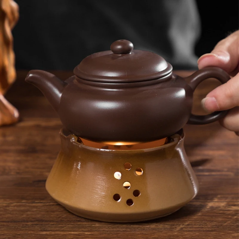 

Ceramic Teapot Warmer Coffee Warmer Base with Cup Tea Heater Warming Holder for Glass/Porcelain/Metal Teapot