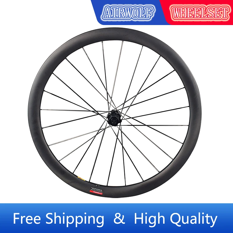 

AIRWOLF Road Bike Wheelset 700C Tubeless Full Carbon Fiber Spokes Light Front 557g Rear 689g Bicycle Rim 40-25 Carbon Wheelset