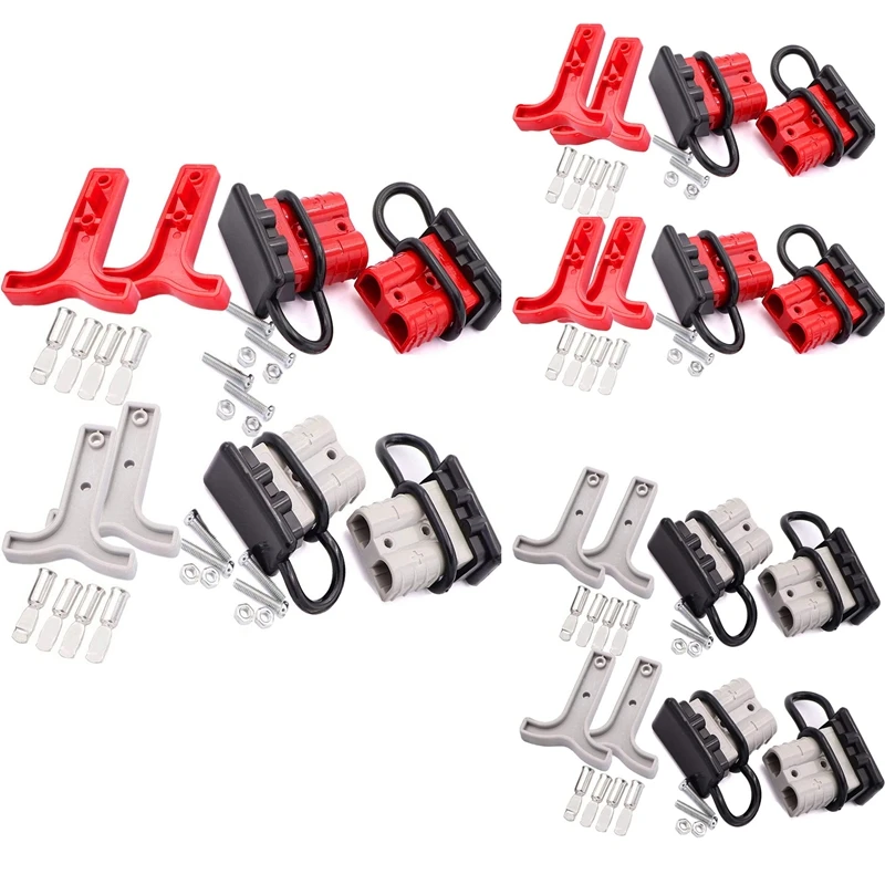 

4Set 600V 50A Battery Power Quick Connector Terminal Replacement Connect Plug Disconnect Winch Trailer Connect Grey