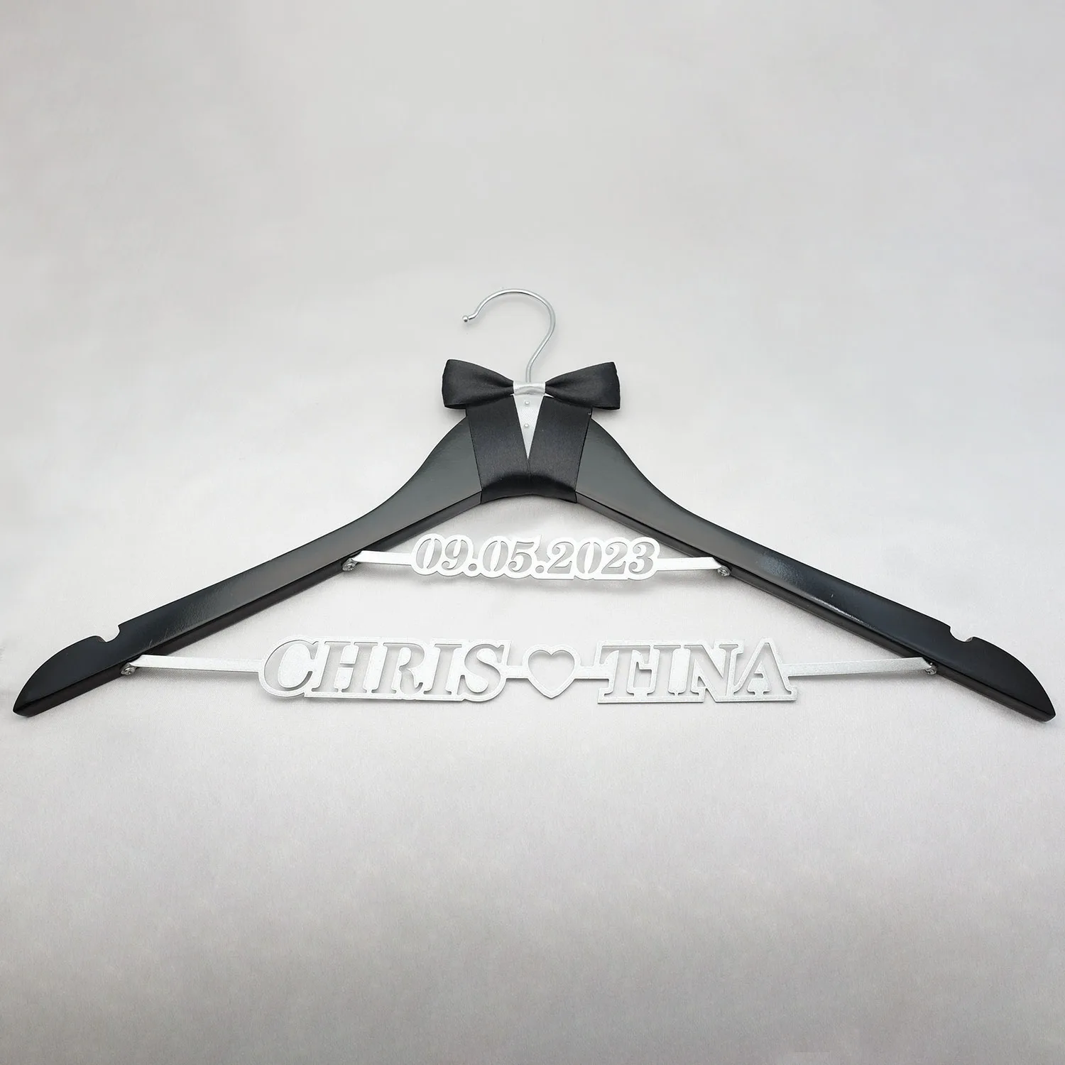 Custom Wedding Hanger Personalized Dress Bride and Groom Name Date Bridal Gift |