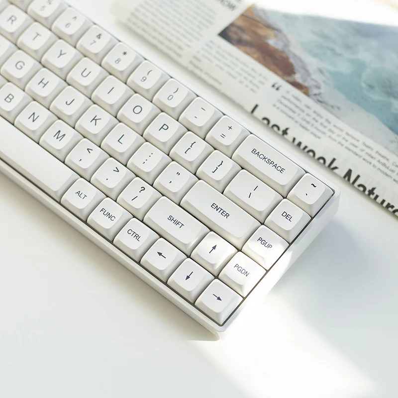 

Колпачки для клавиш MX, механическая клавиатура, ПБТ-краска, подлежащая пчеле, японские минималистичные белые колпачки для клавиш XDA, 1 комплект