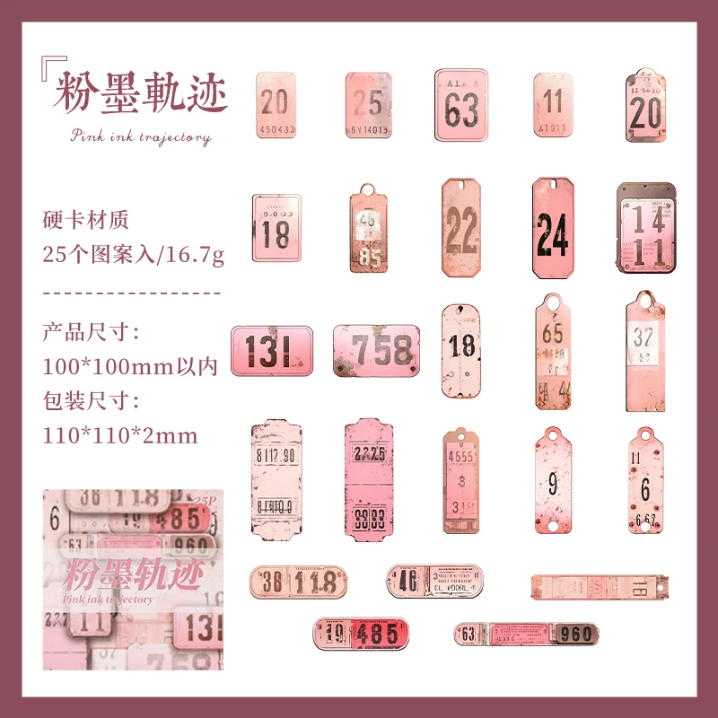 

25 Шт., Ретро Цифровые Этикетки, Уникальные Бумажные Материалы Ручной Работы Для Жестких Карточек, Подвесные Бирки, Сделай Сам