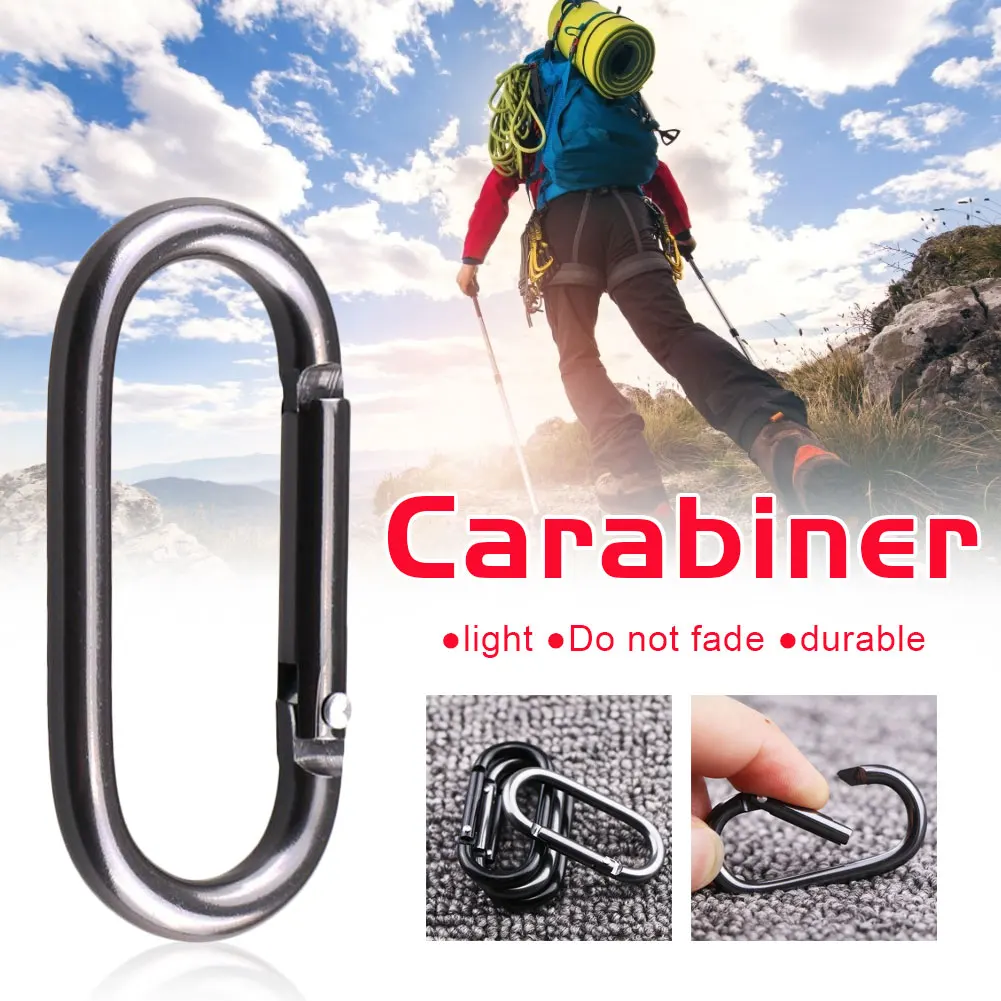 

5/10/20pcs Carabiner Clips Black Oval Hanging Buckle Carabiner Hanging Buckle Small Carabiners for Water Bottle and Harness