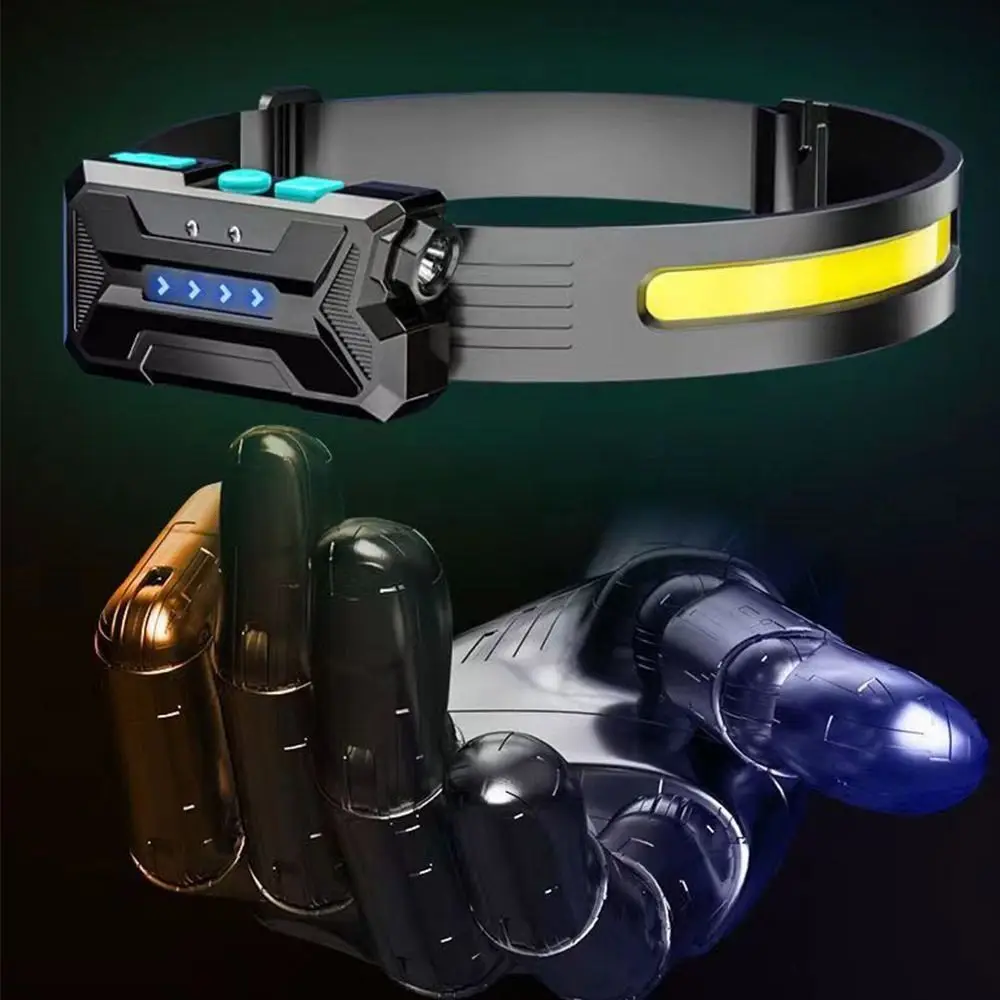 Портативный налобный фонарь с мощным датчиком освещения водонепроницаемый USB