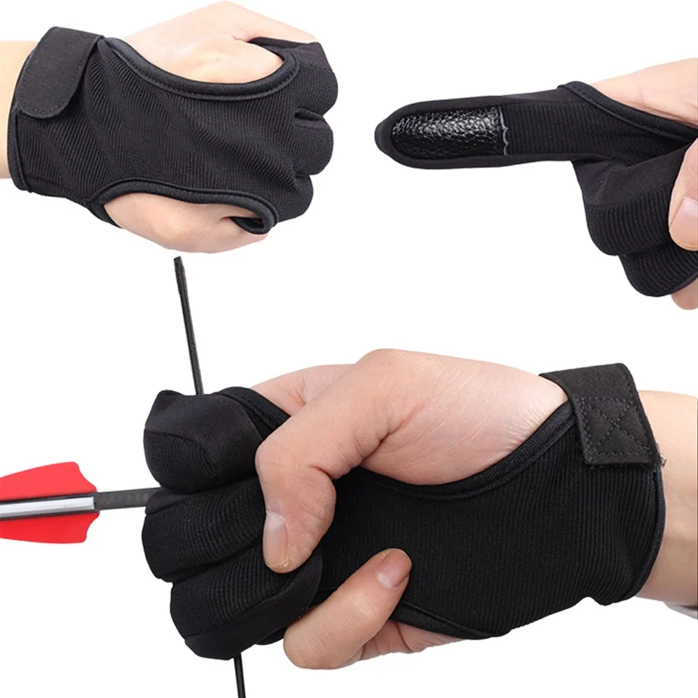 

Accessories Outdoor Useful Recurve Bow Archery Finger Guard 3 Fingers Protective Gloves Shooting Hand Guard Protector