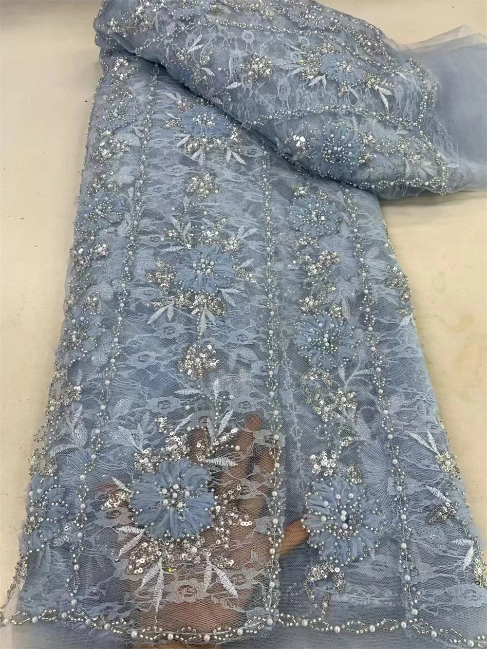 Африканская кружевная ткань с блестками нигерийские и французские кружевные