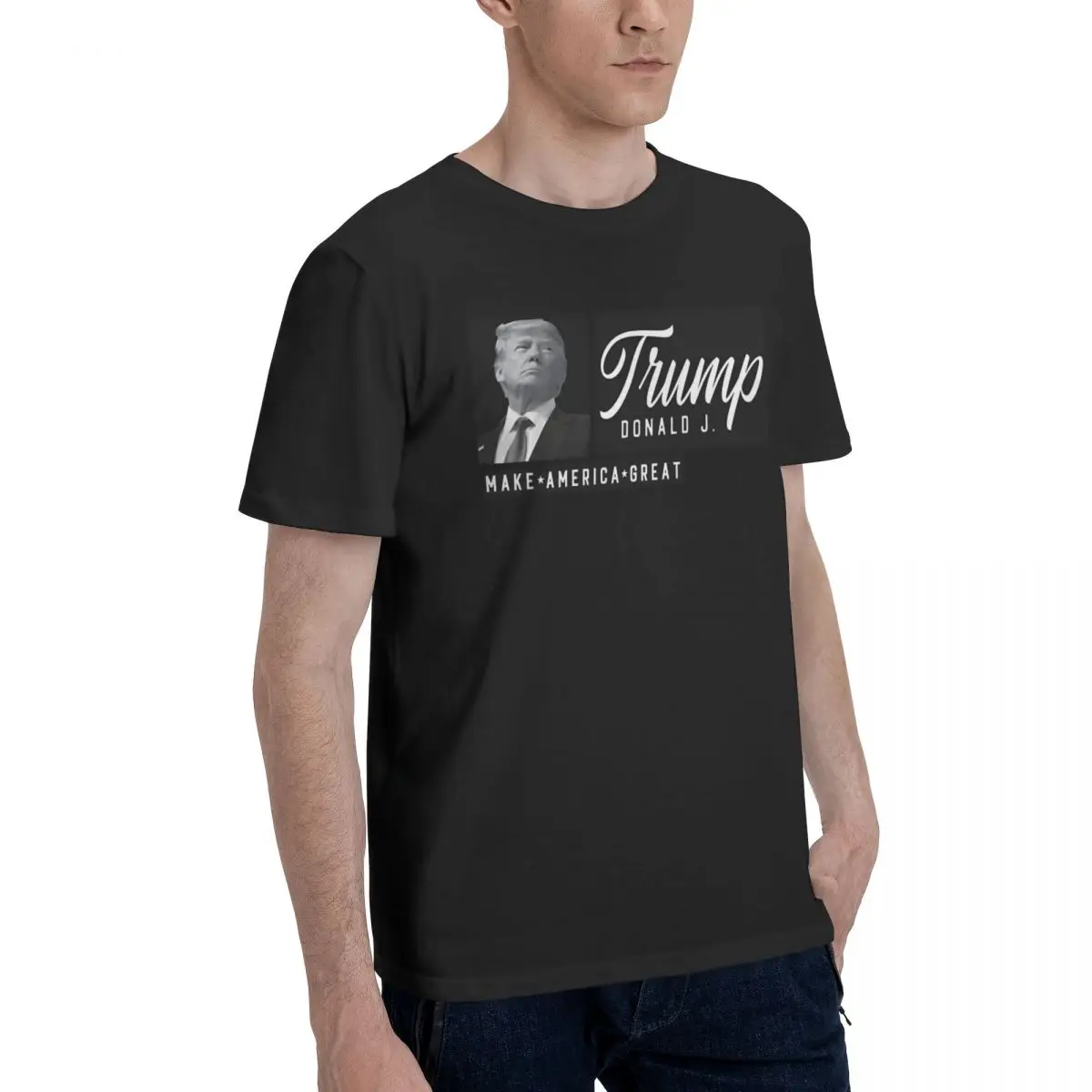 Дональд Дж. Мужская Винтажная футболка с коротким рукавом и круглым вырезом 100%