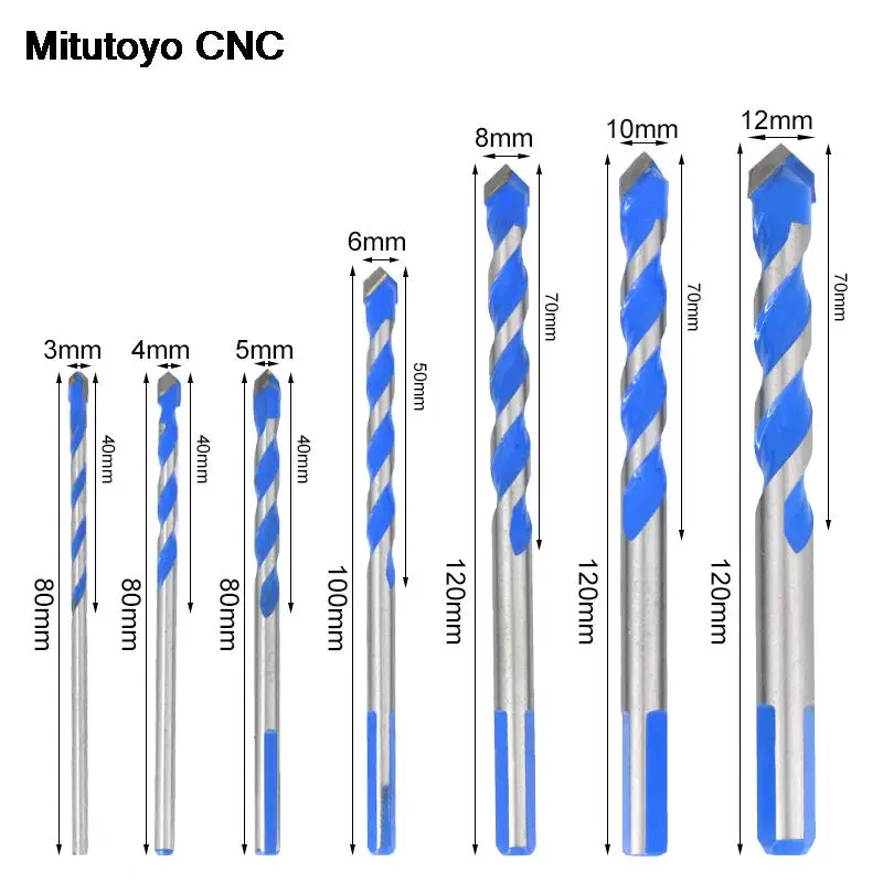 

Multi-functional Glass Drill Bit Triangle Bits Ceramic Tile Concrete Brick Metal Stainless Steel Woodworking Tools