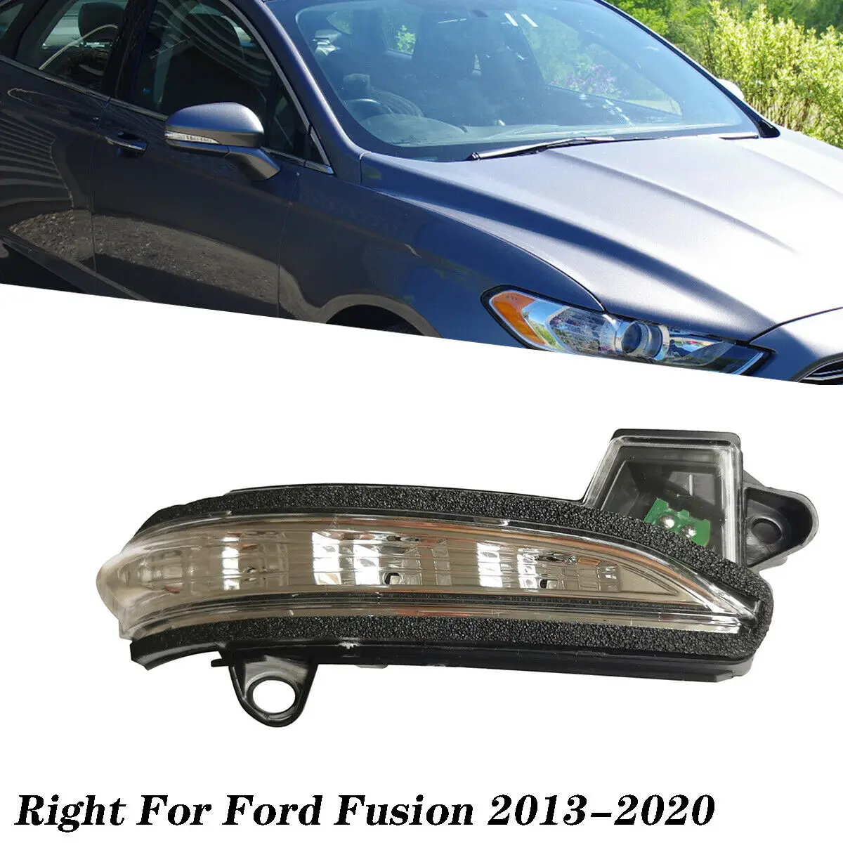 

For 2013-2020 Ford Fusion Right Passenger/Left Side Turn Signal Mirror Blinker Light