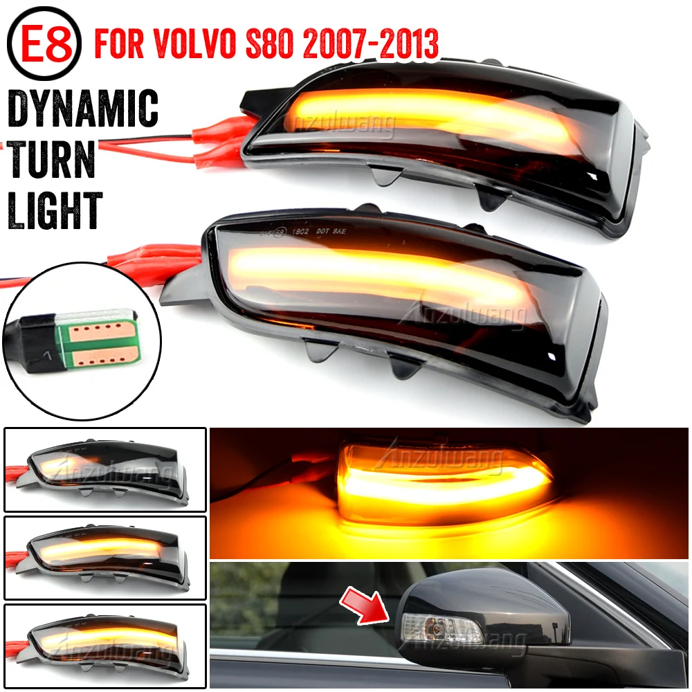 

For Volvo S40 S60 S80 C30 V50 V70 Dynamic Turn Signal Light LED Rearview Side Mirror Light Sequential Blinker Indicator Light