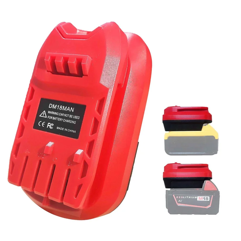 

Battery Adapter for Craftsman 20V Cordless Tools,DM18MAN Adaptor for De-Walt 20V/Mil-Waukee 18V Li-on Battery Convert