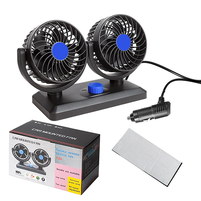 

12V/24V Mini Electric Car Fan Low Noise Summer Car Air Conditioner 360 Degree Rotating Cooling Fan Car Cooler