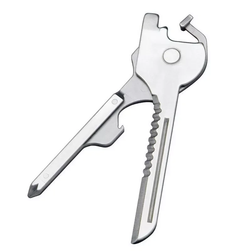 

Mini 6-in-1 Multi-Function Self Defense Security Key Ring Chain Knife Screwdrivers Outdoor Sports Camping Attack Tactical Tool