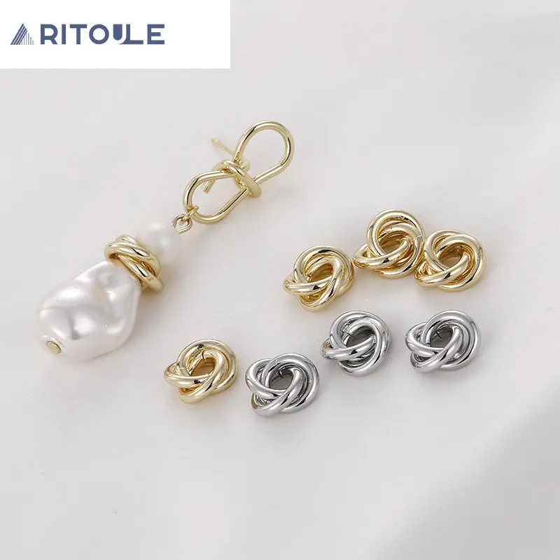 Изогнутое медное кольцо 14 к с золотым покрытием прокладка тройной цветок