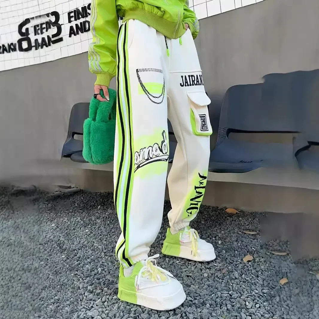 Американские граффити Спортивные Повседневные брюки свободные карго с