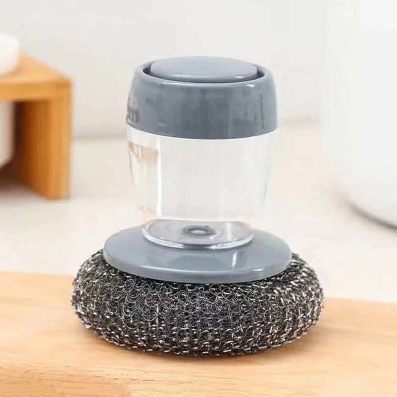 

Kitchen Soap Brush Dispensing Dishwashing tool Easy Use Scrubber Wash Clean Tool Soap Dispenser Brush Kitchen Cleaning Tool