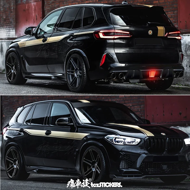 

SuitableBMWBMWX5Bumper Stickers Garland Color Bar X5MPersonalized Body Decoration Modification Automobile Sticker Film