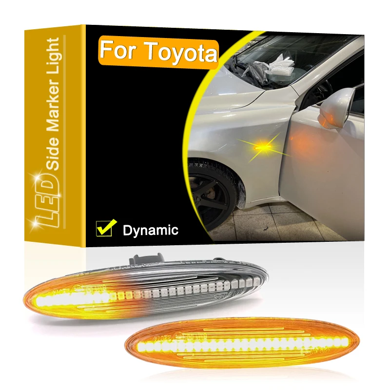 

12 В прозрачные линзы, динамический Светодиодный Боковой габаритный фонарь в сборе для Toyota Soarer Kluger Highlander Mark-X Crown Blinker указасветильник поворота
