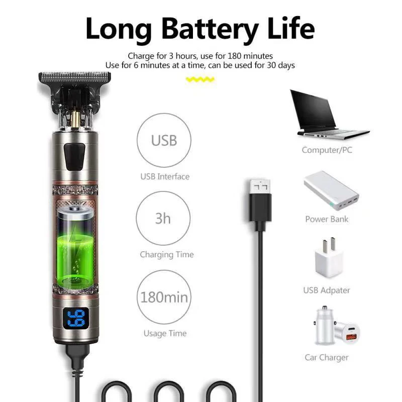 T9 электрическая машинка для стрижки волос перезаряжаемая мужская бритва триммер