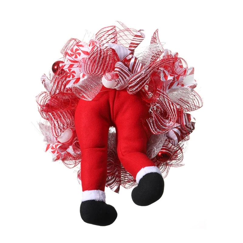

831B Christmas Decoration Christmas Elf Leg Xmas Tree Portable Hanging Wreath