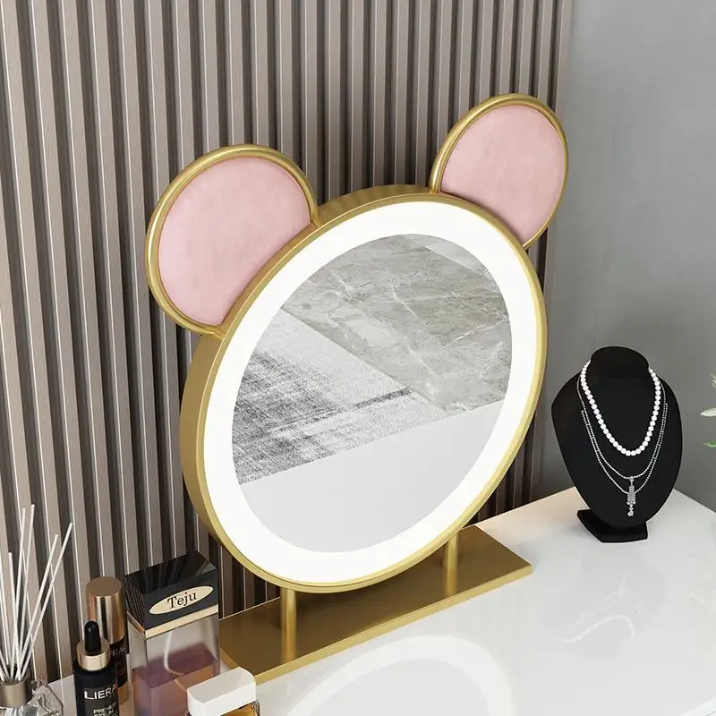 

Small Irregular Mirror Designer Quality Cute Pink Mirror Bathroom Led Aesthetic Espejos Decorativos Living Room Decoration