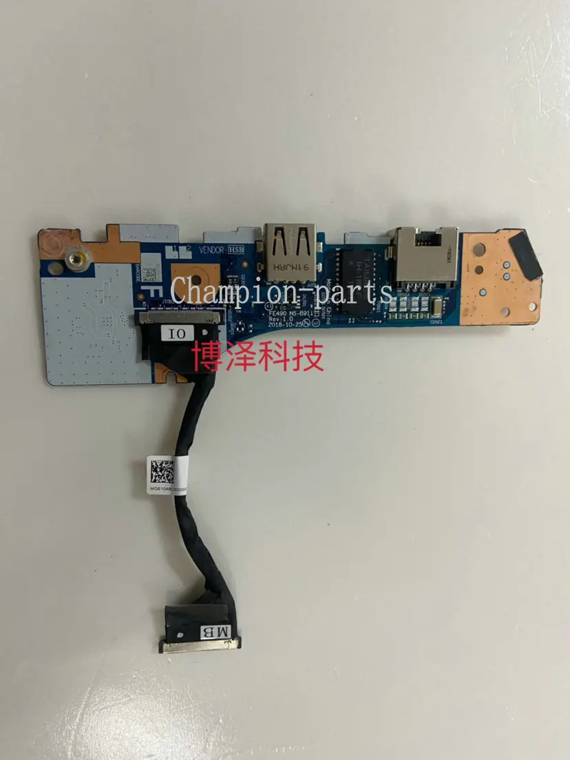 Оригинальный USB-разъем для ноутбука Lenovo Thinkpad E490, сетевая плата ввода/вывода карт с кабелем, модель FE490, рев: 1,0