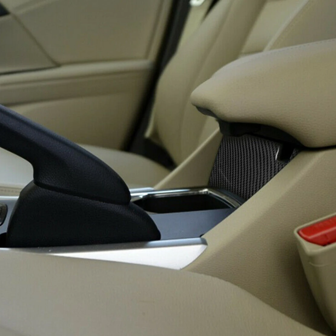 Черный Автомобильный центральный подлокотник из углеродного волокна нижняя