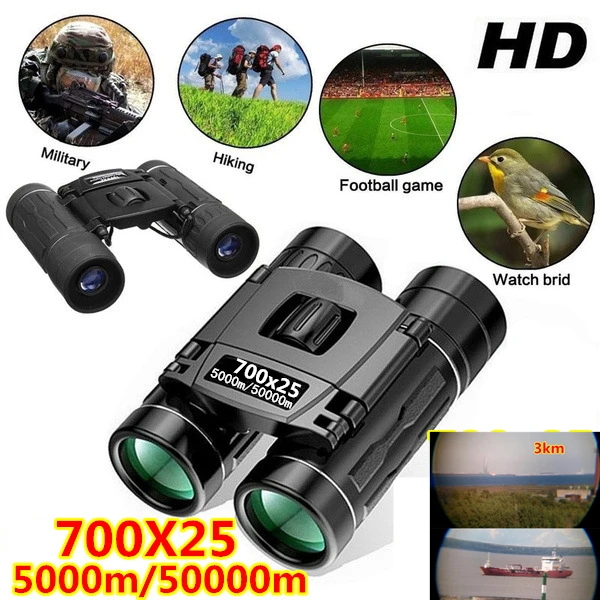

700x25 HD Powerful Binoculars Telescope 5000m/50000m Long Range Folding Mini BAK4 FMC Optics for Hunting Outdoor Camping Sports