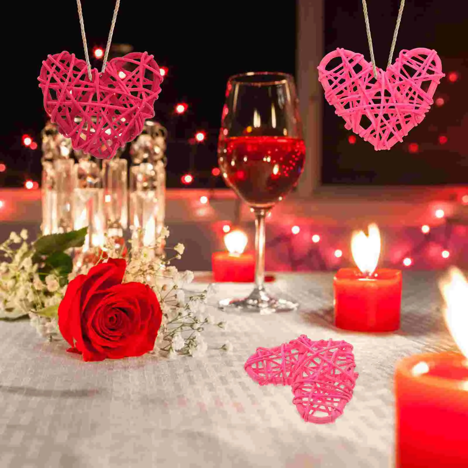 

Rattan Wicker Heart Toys Filler Vase Hanging Day Shaped Valentine S Wedding Craft Hamster Teething Molar Animal Chinchilla Chew