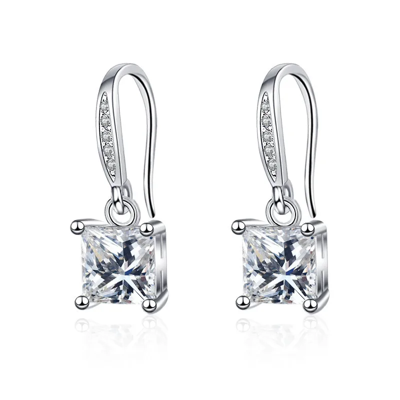 

Exquisite Square Cubic Zirconia Earrings Versatile Women Accessories Gift Romantic Bridal Marriage Earrings Statement Jewelry