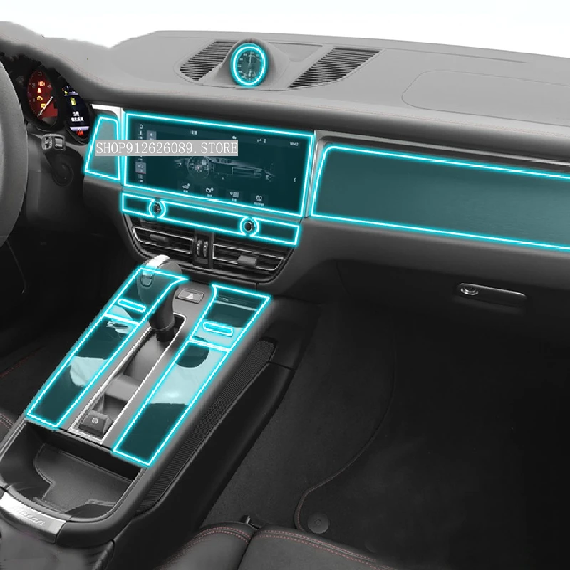 

For Porsche Macan 2022 Car Interior Clear TPU Protective Film Anti-scratch Repair Film Repair Accessories
