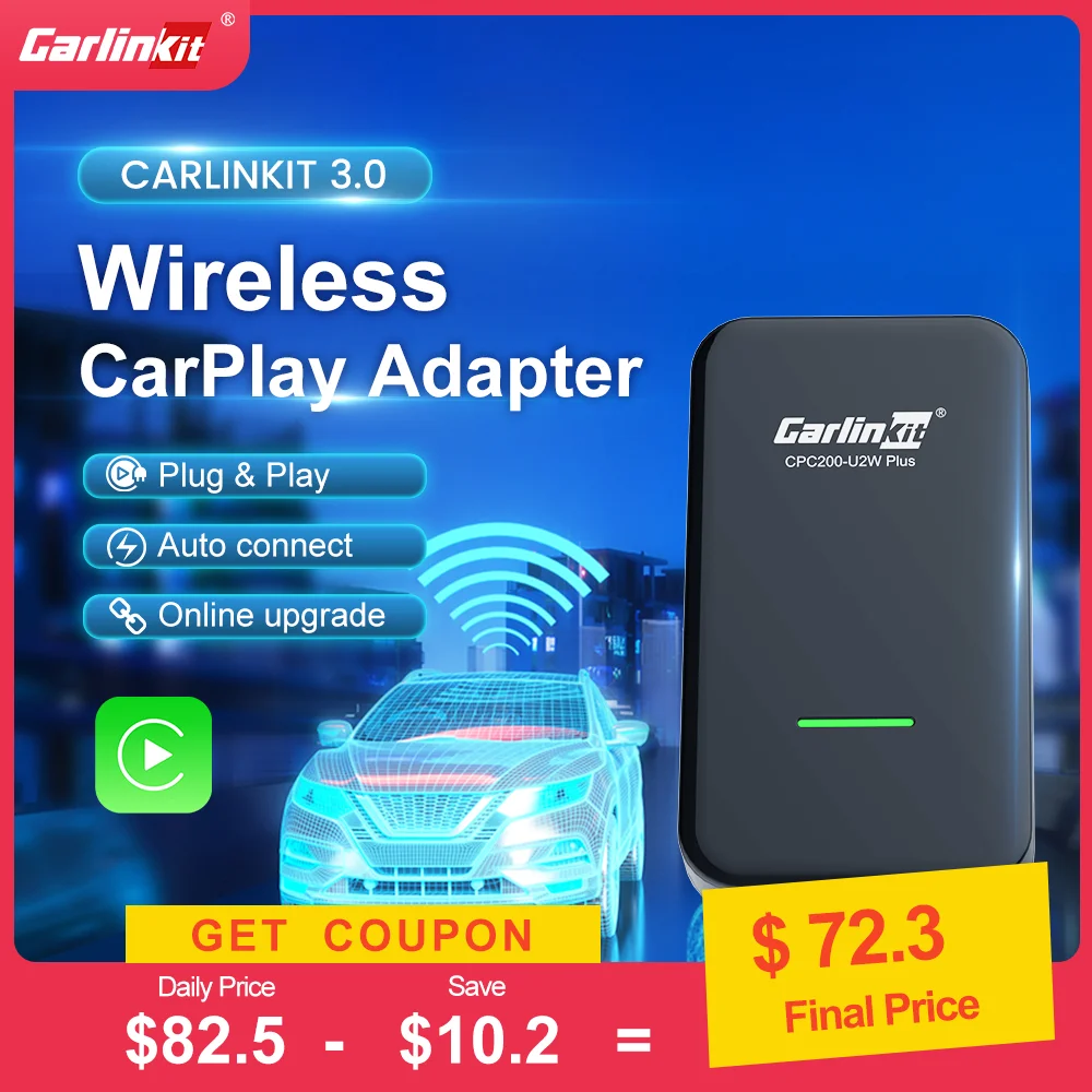 

Новый CarlinKit 3 CarPlay беспроводной адаптер для Apple беспроводной активатор CarPlay ключ автоматическое подключение Plug & Play VW Kia Audi Ford