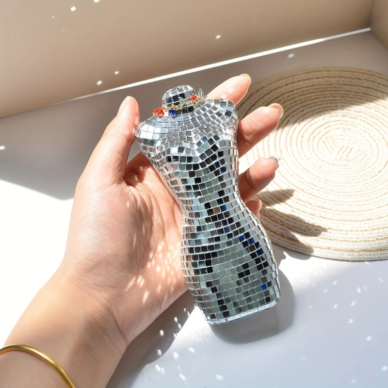 Серебряные дискотеки зеркальная статуя женского тела украшение для