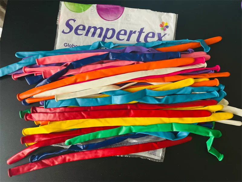 

10 крупных упаковок, полоски Sempertex 360S, твердые разнообразные Волшебные латексные Длинные Воздушные шары, украшения для вечеринки, дня рожден...