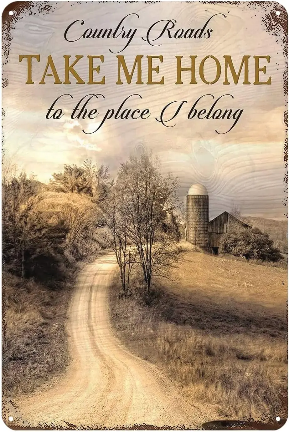 Metl Decorton для Outsde Wll Country Rods Tkes me Homes Rustc Br Cfe Club Cve Decor Спальня Tn Sgn Chc rt Fun