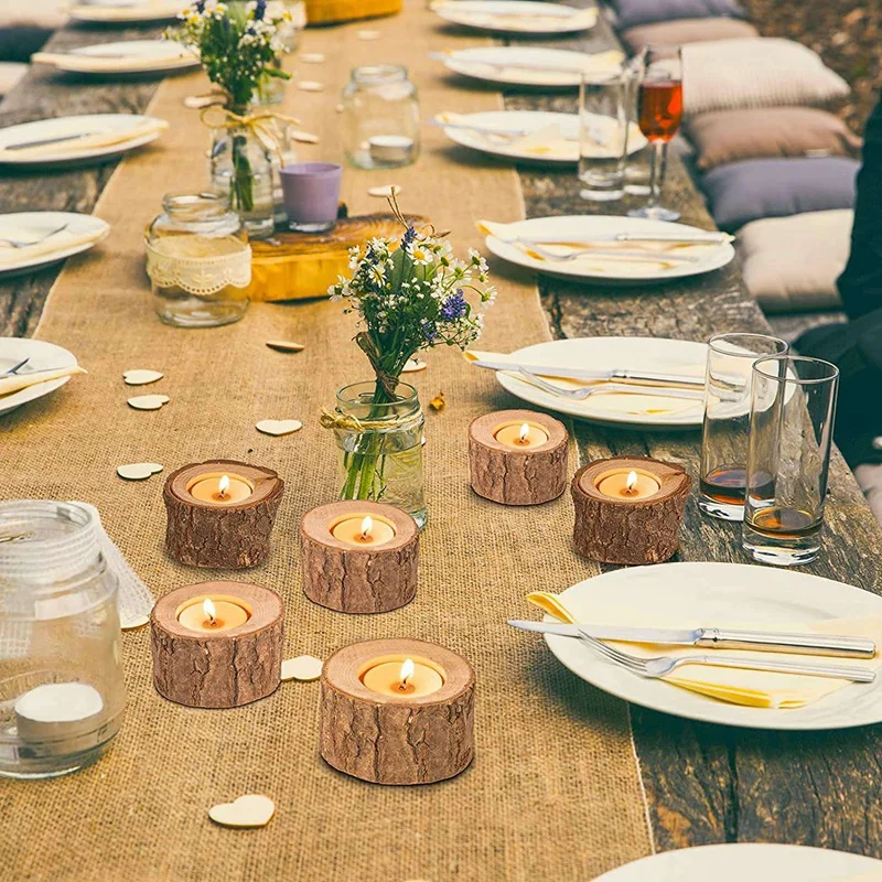 9 шт./упаковка деревянные подсвечники для чая