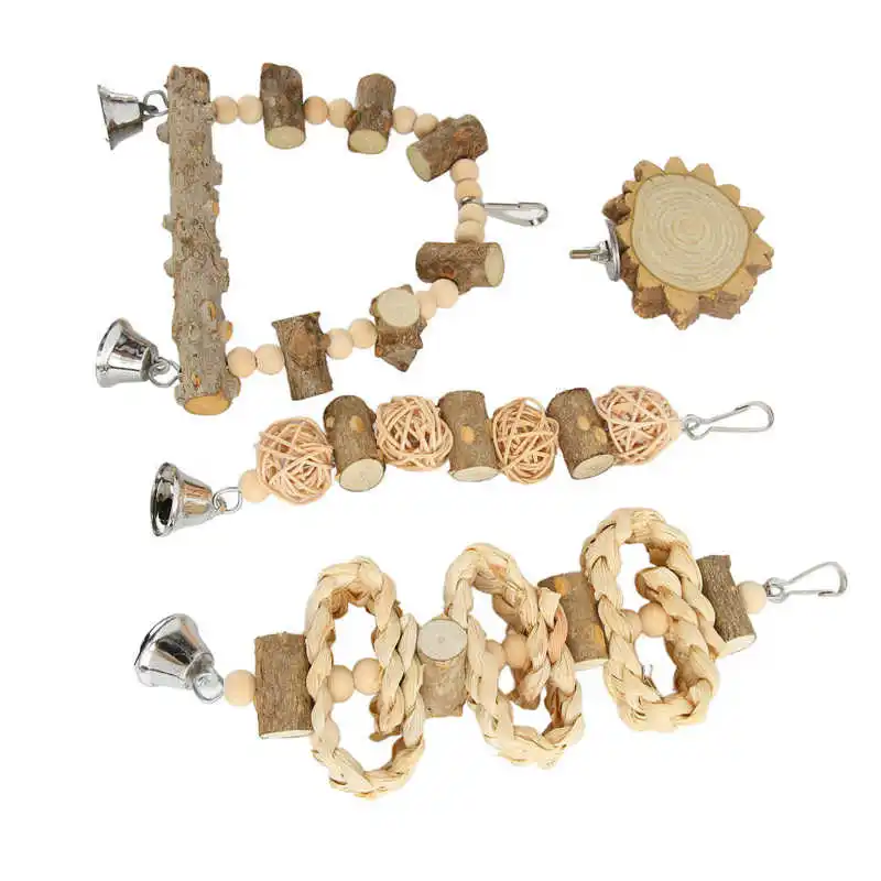 

Bird Chewing Toys Natural Parrot Swing Chewing Toys Climbing for Finch for Birds