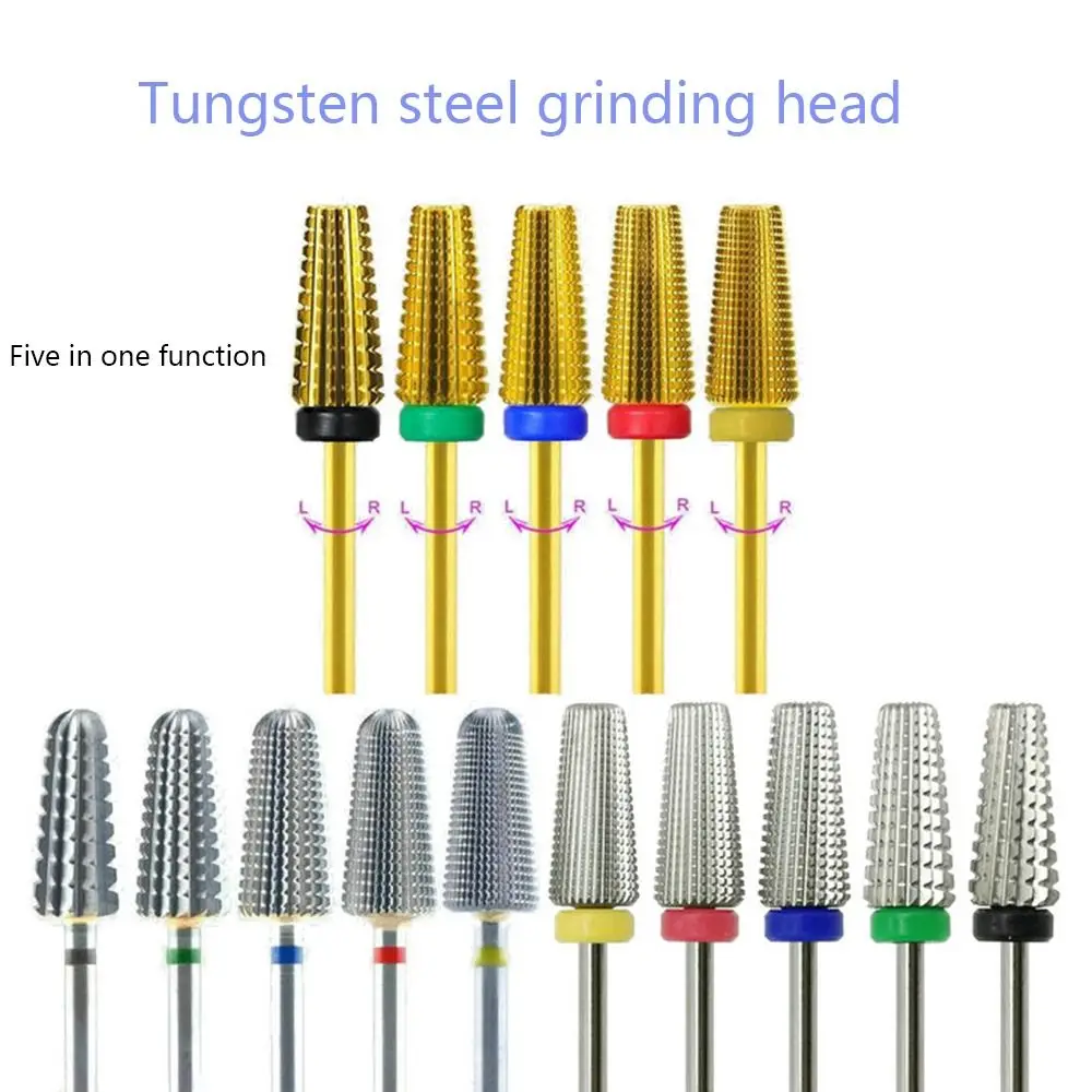 

Professional Grinding Head Manicure 5 in 1 Electric Nail Drill Salon Tool Tungsten Steel Bits Nail Drill Bit
